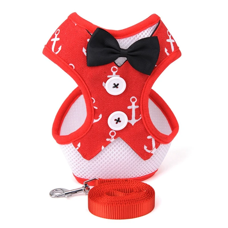 Pet Evening Dress Leash Collars Puppy Small Dog Harness Teddy Vest Butterfly Bow Tie Interactive Training Tools | Дом и сад