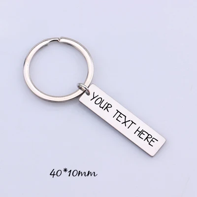 Silver Customized Personal 1pcs Engraved Keychain Text Letter Key Chains DIY Gift for Women Men Family Friends Couples Keyring Jewelry - Цвет: Silver