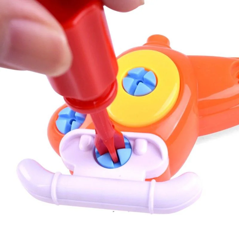 DIY Small Plane Car Blocks Puzzle Kids Educational Toy Early Learning Disassembly assembly of kart Train Helicopter |