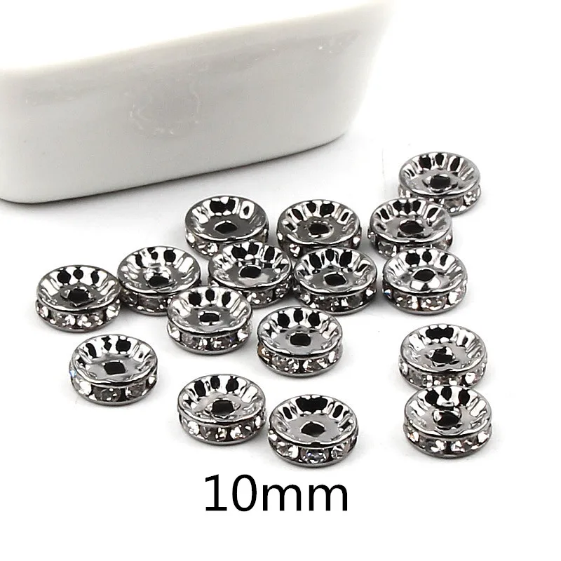 Бусины-разделители для ювелирных изделий черные золотые 4/6/8/10 мм | Украшения и