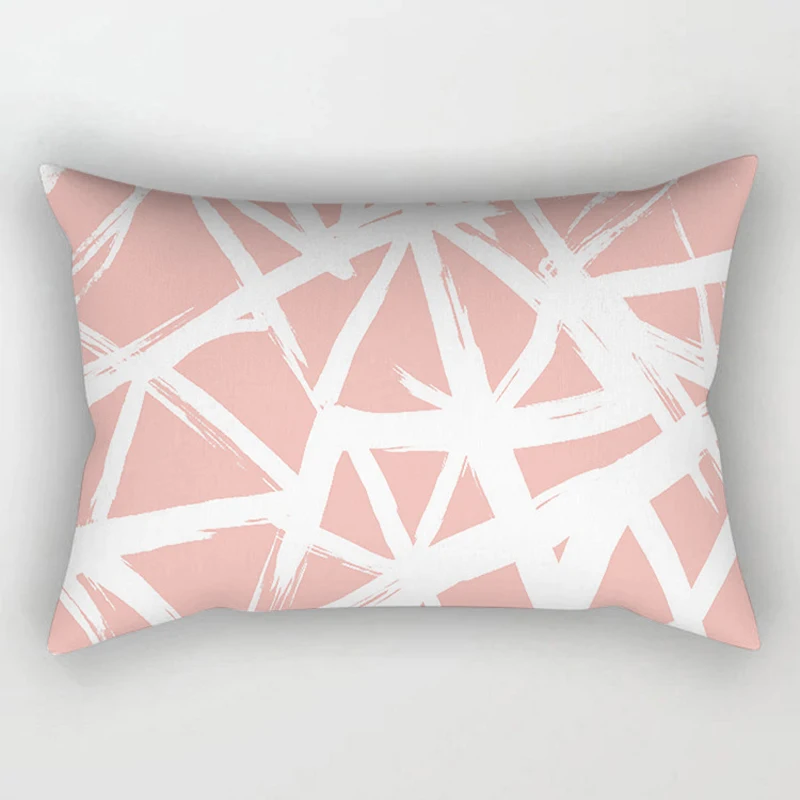 Rose gold powder polyester cushion cover 30*50cm Northern Europe geometry Home Decoration throw pillow sofa car Waist | Дом и сад