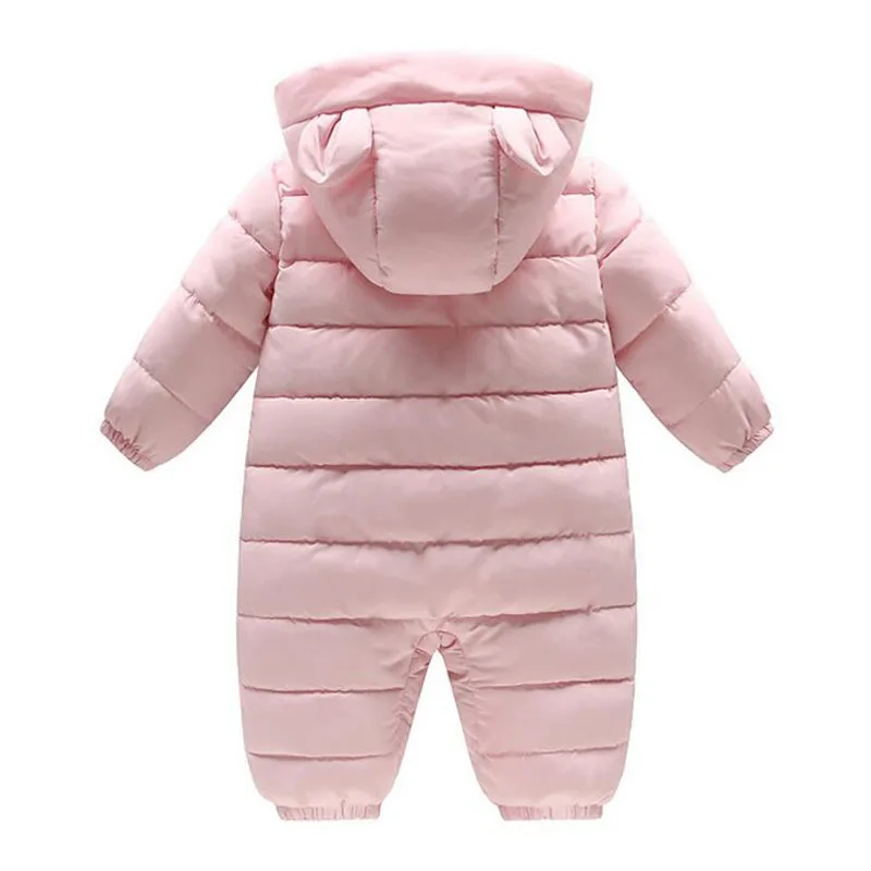 Детские Зимние Боди с рисунком медведя Цельная хлопковая плотная стеганая