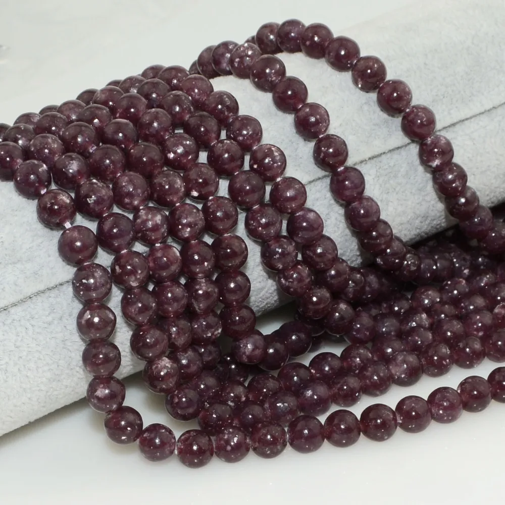 Натуральные круглые бусины Lepidolite хорошего качества 6 мм/8 мм|Бусины| |