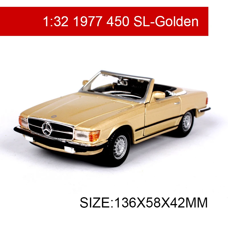 Модель автомобиля Bburago 1:32 модель 1977 450SL R107 Roadster Классические автомобили