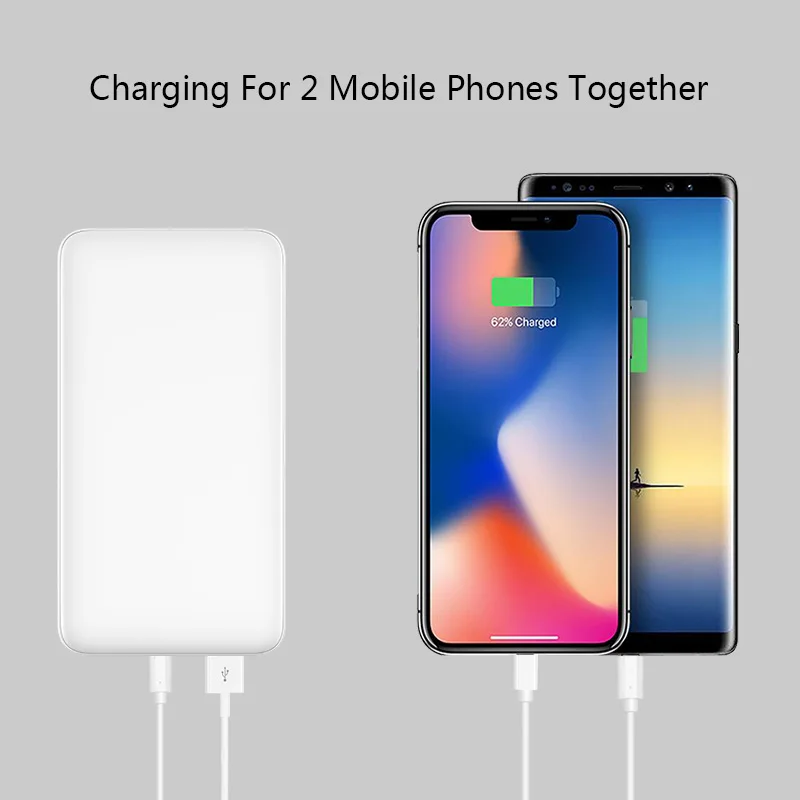 Тонкое Внешнее зарядное устройство 10000 мАч, внешний аккумулятор для iPhone X XS MAX PD, быстрая зарядка через USB+ быстрая зарядка 3,0, внешний аккумулятор