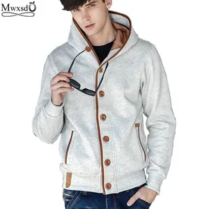 Кофта Мужская Mwxsd, хлопок, однотонная, с капюшоном