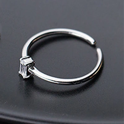 LR0739B UMODE 925 пробы серебряные кольца для женщин циркониевые Кристальные геометрические Кольца Открытые регулируемые ювелирные изделия новые трендовые ULR0739 - Цвет камня: LR0739B