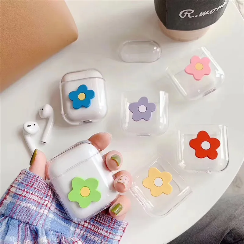 Прекрасные свежие цветы для apple Airpods чехол прозрачный ПК Жесткий Чехол зарядный 1/2