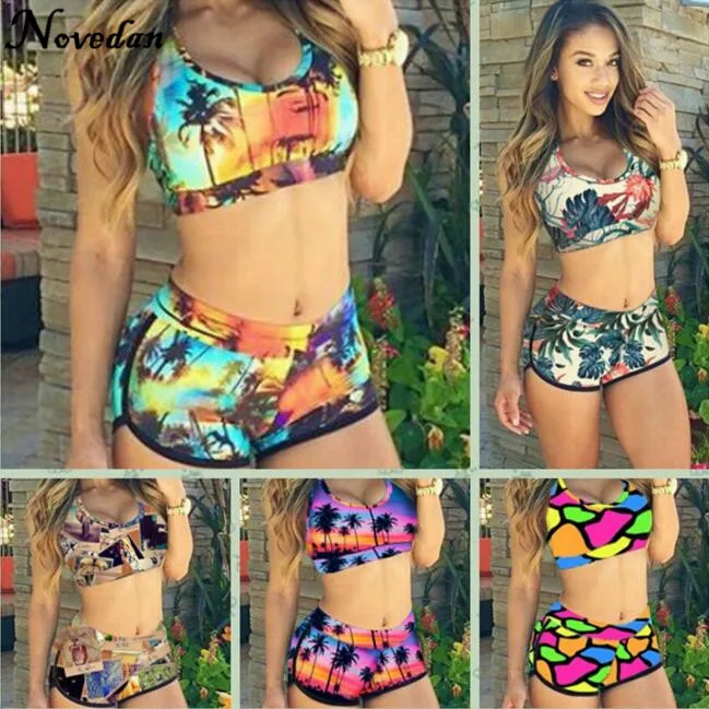 Комплект бикини 2017 пуш ап купальники женский купальник с высокой талией Танкини