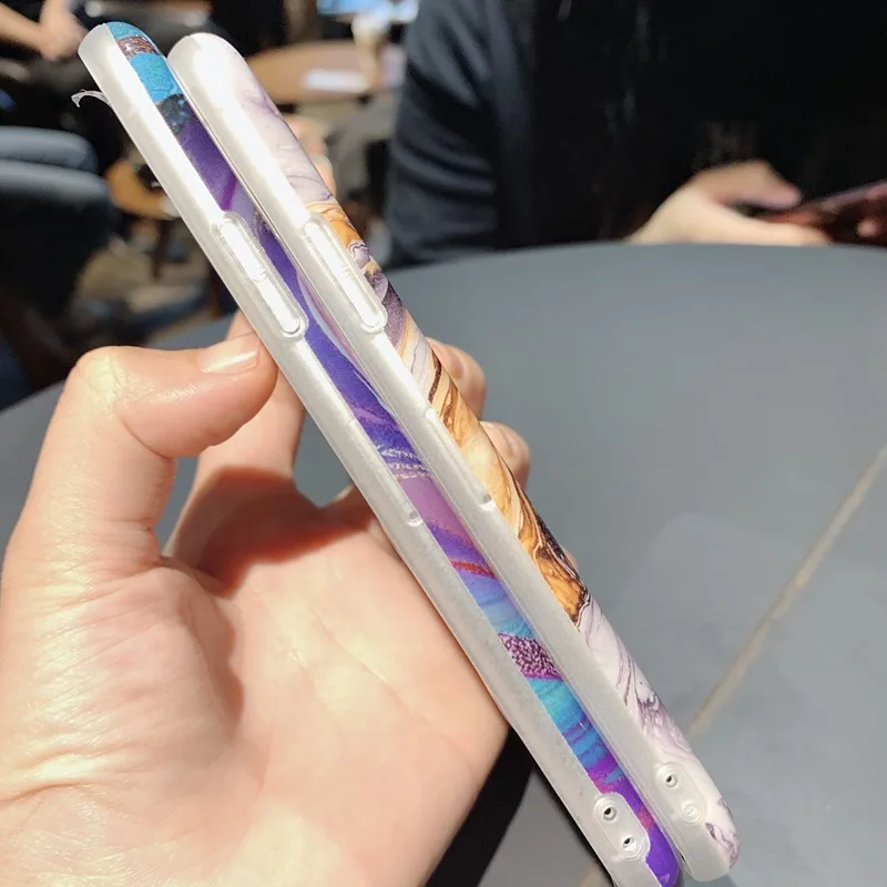 Цветной Художественный окрашенный чехол для телефона iPhone X XS Max XR Чехол под мрамор