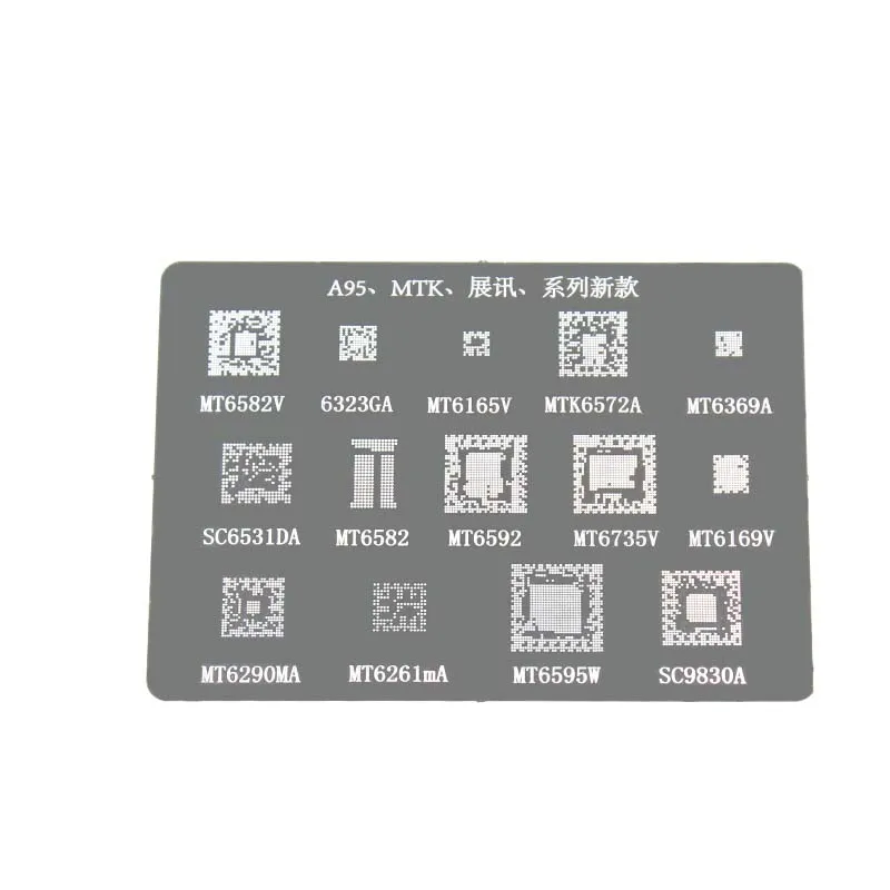 

PHONEFIX BGA Reballing Stencil Template A95 MTK G1025 MTK for Xiaomi Huawei Series Motherboard Soldering Repair Tool