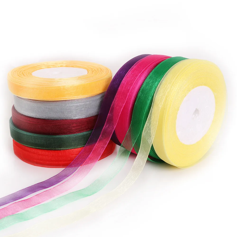 Однотонная лента из органзы бант для украшения свадебной вечеринки