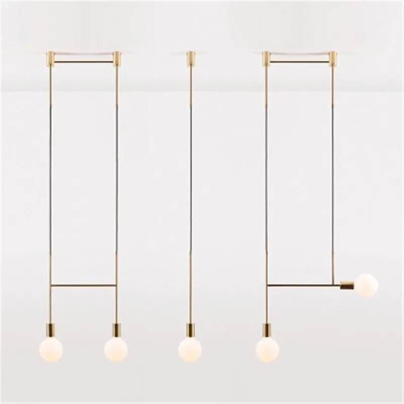 Nordic Designer Creative Personality Chendelier Simple Modern Art Living Room Bedroom Bar Bedside Wrought Iron Line Chandelier | Лампы и