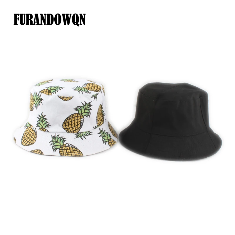 

Панама двусторонняя с принтом ананасов для мужчин и женщин, шляпа, рыбалка, лето 2019