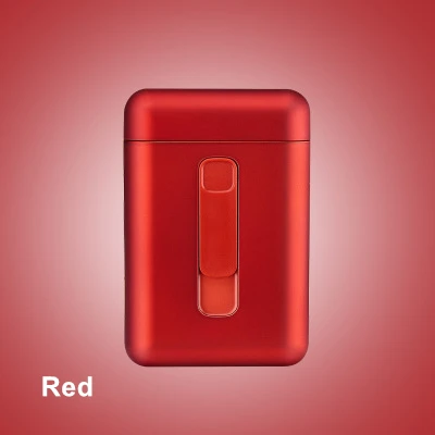 Red 20 шт., чехол для сигарет, электронная USB Зажигалка, держатель для сигар, зажигалка для обычных сигарет, гаджеты для мужчин - Цвет: Red