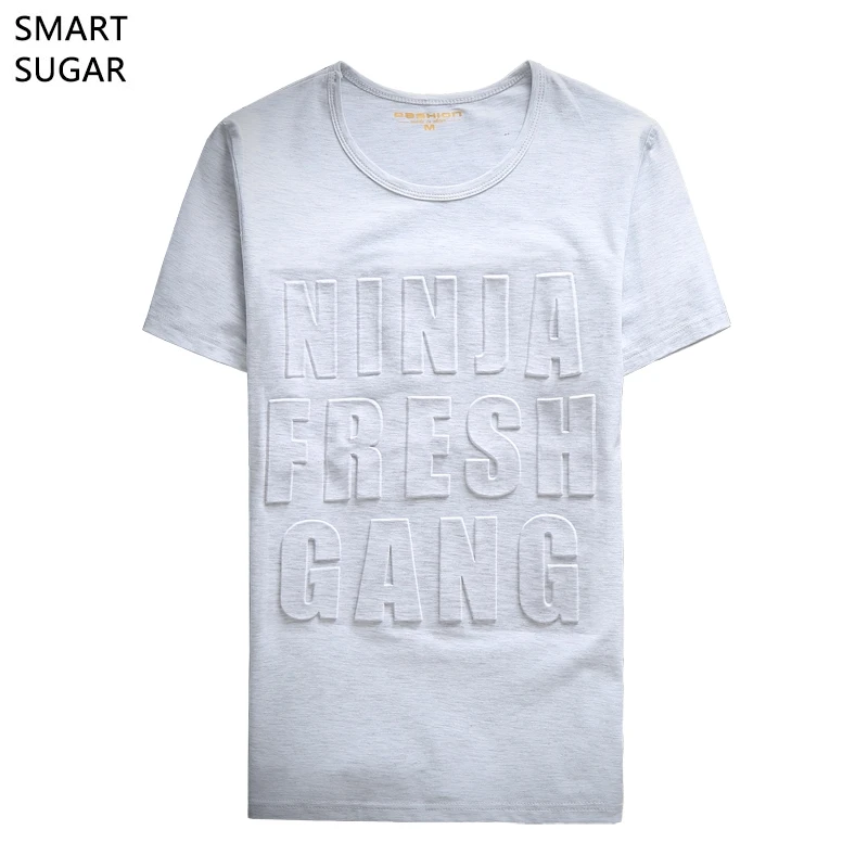 Smartsugar Лето 2017 г. Твердые Письмо Мужская футболка хип-хоп футболки принт короткий