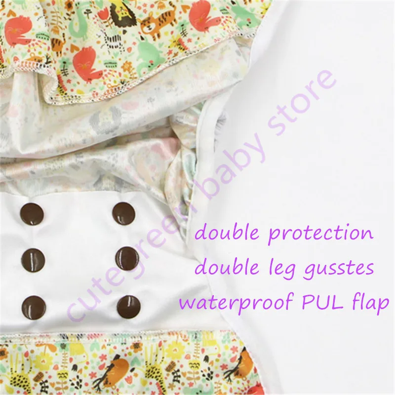 3 шт. водонепроницаемый детский подгузник Детские подгузники с краями и двойной