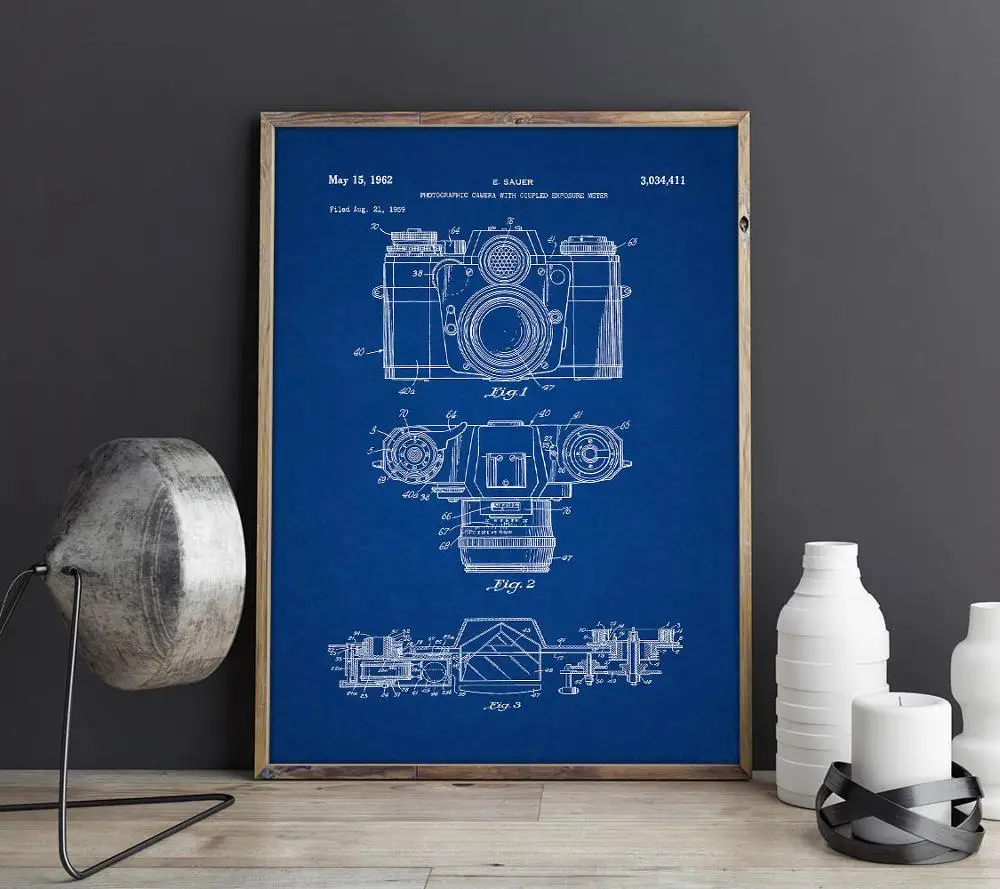 Retro Camera patent,Vintage Camera wall art,posters, wall decor,vintage print,blueprint, gift idea, Photography Decorations