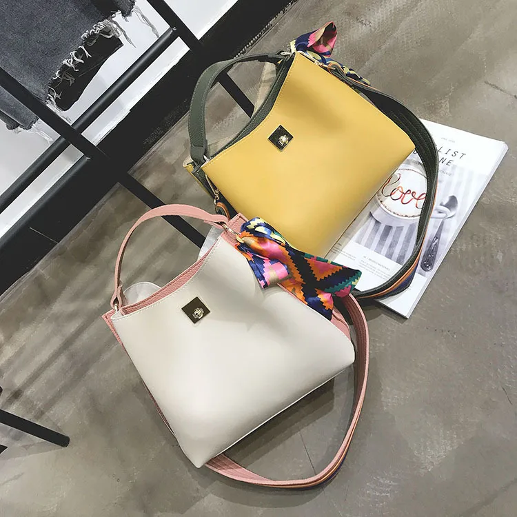 Для женщин Повседневное Tote Сумки сумка ведерко шарф отделение сумки|fashion