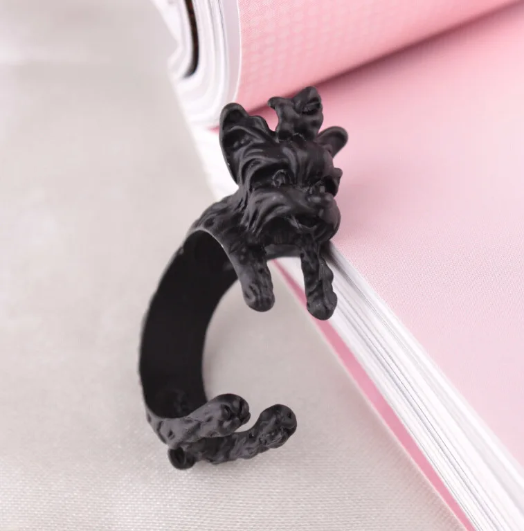 Модные бижутерии мило йоркширский терьер собака кольцо животных каждый день