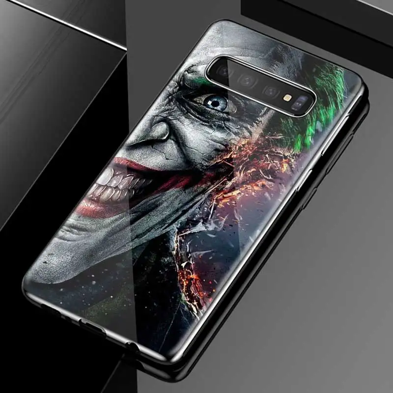 06 Бэтмен Джокер темно-черный рыцарь печати чехол для samsung Galaxy S10 5G S10e S9 S8 Plus Note 9 10 105G Plus A50 A30 A70 стеклянный чехол - Цвет: 06