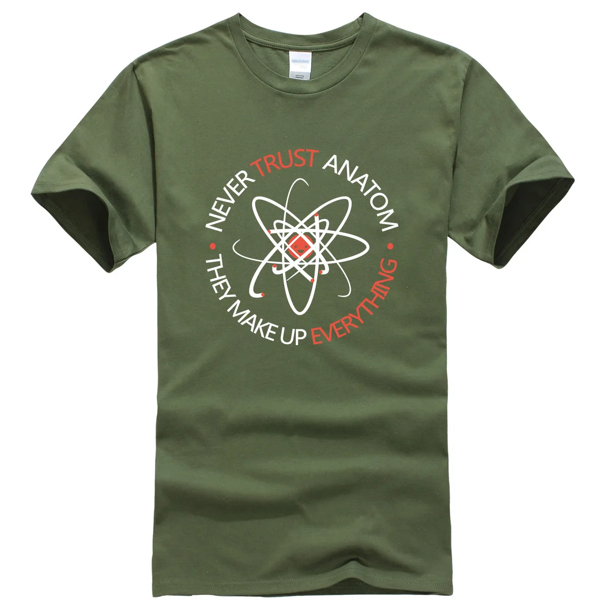 Мужские летние футболки 2019 забавная футболка унисекс с надписью Never Trust an Atom They Make