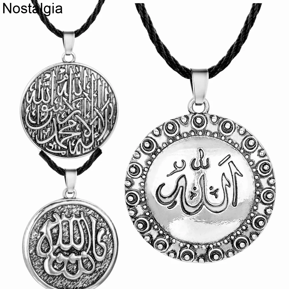 

Nostalgia Muslim Gift Arabic Islamic God Allah Charms Pendants Necklaces Islam Religious Jewelry
