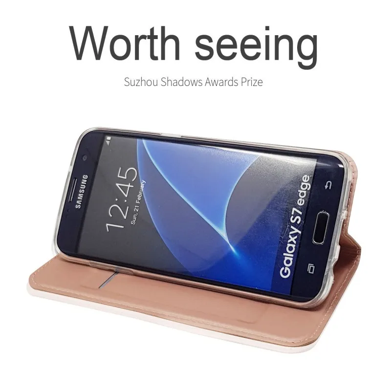Coque для Samsung Galaxy S7 край Случаи кожаный чехол Стенд бумажник мобильного телефона