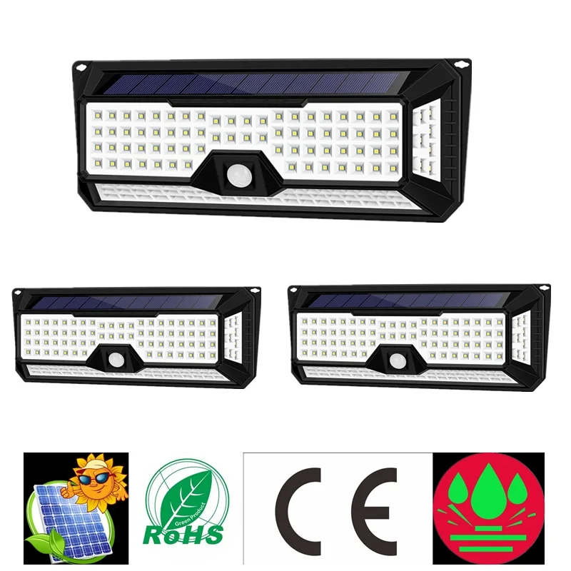 Солнечный 136 LED новый свет IP65 Водонепроницаемый Садовый наружный Led Para внешний PIR