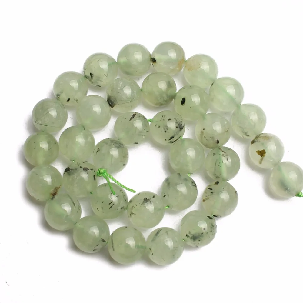 Smooth beads Pick Size 4.6.8.10 12mm Genuine Green Prehnita Round Loose Stone Beads For Jewelry Making | Украшения и аксессуары