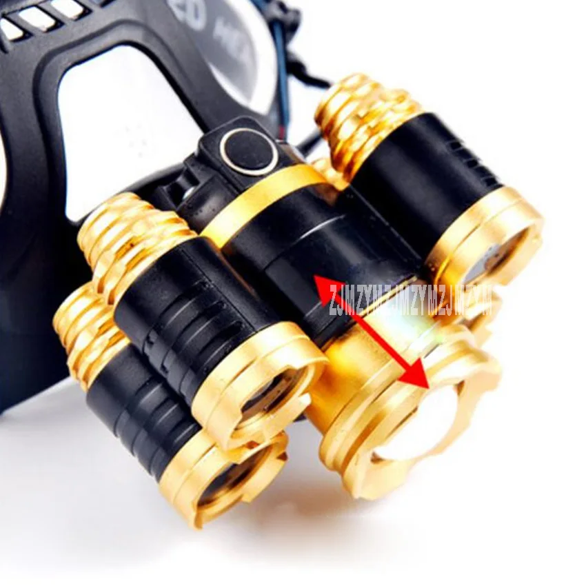 New T18 Five-core Intelligent Sensor Headlamp Glare Super Bright Rechargeable Head-mounted Induction 4.2V 10W 300-500M | Лампы и