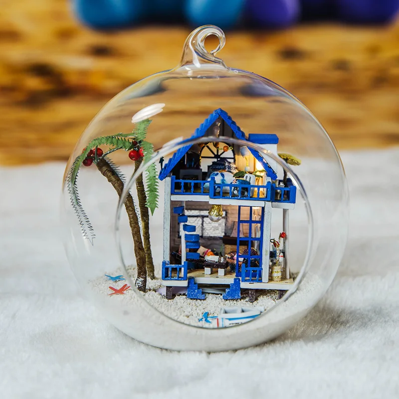 Мебель сделай сам кукольный домик деревянный Miniatura мебель стеклянная крышка