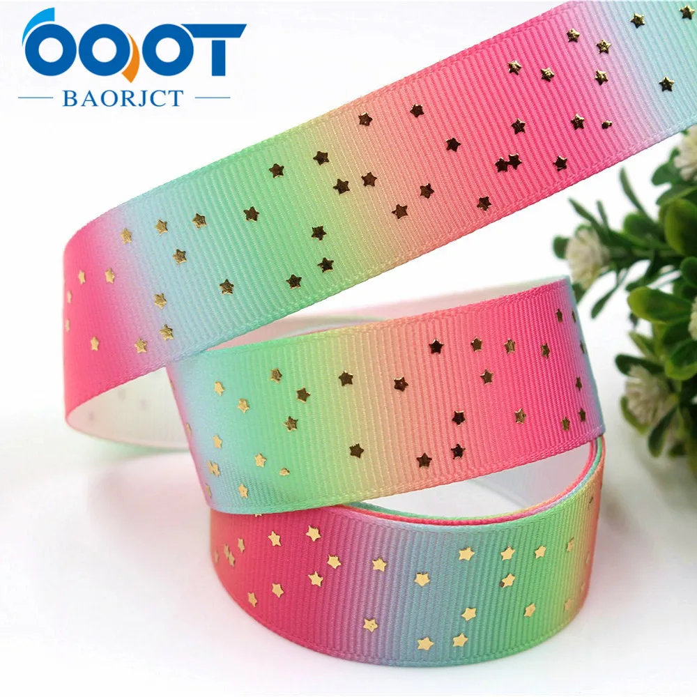 OOOT BAORJCT 1710054 22mm 10yards Bronzing Ribbons Thermal transfer Printed grosgrain Wedding Accessories DIY handmade material | Дом и сад