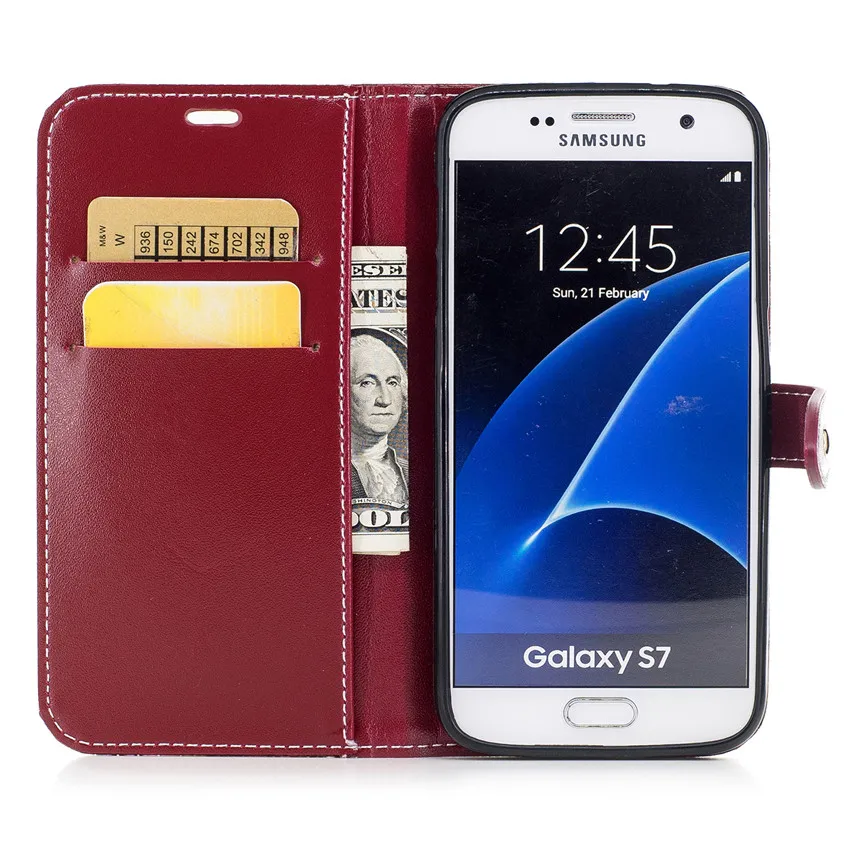 LPWZHMG PU Leather Wallet Flip Case For Samsung Galaxy S7 Edge Phone S8 Plus Soft Silicone Back Cover Cases | Мобильные телефоны и