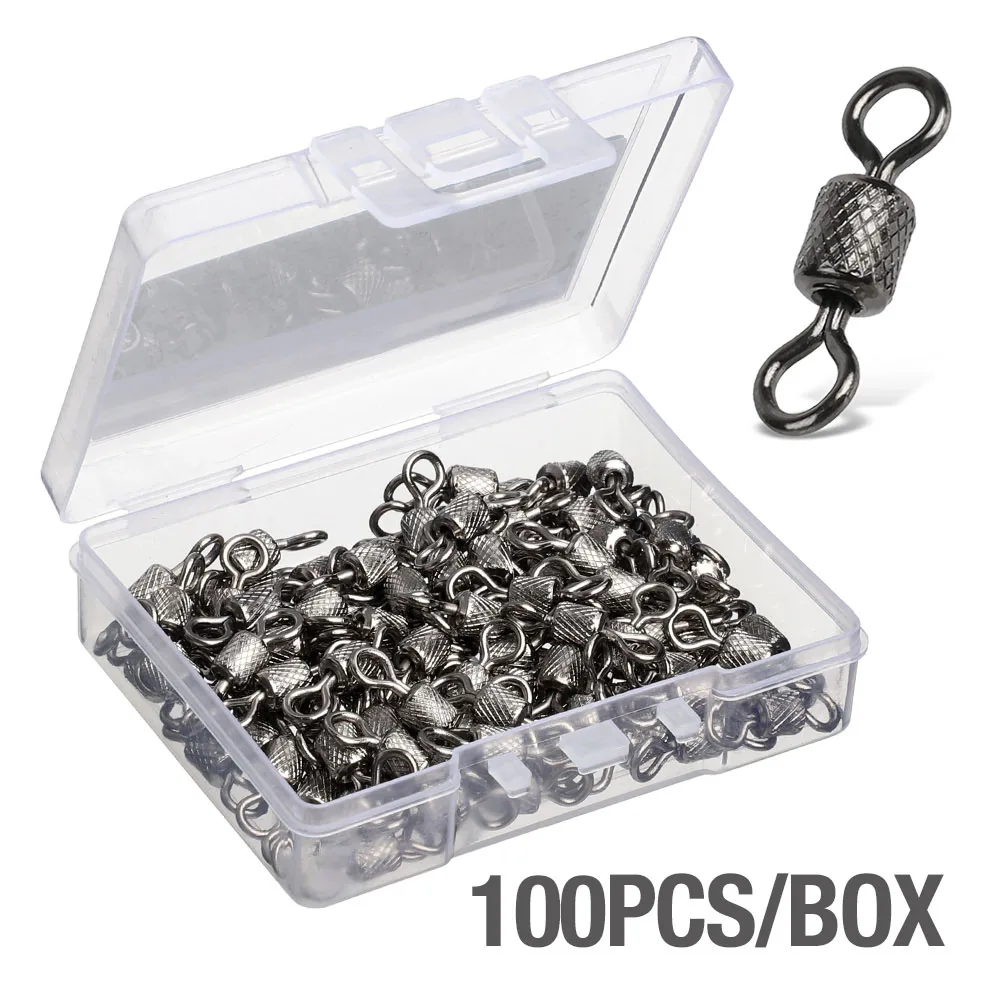 100PCS DONQL 50/100 шт. баррель прокатки Соединительный Вертлюг для рыбалки 2/0#-12# сплошные кольца для рыболовных крючков Подшипник поворотные рыболовные принадлежности - Цвет: 100PCS