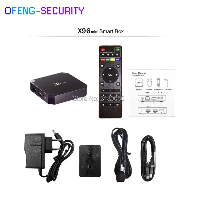 Оригинальный X96mini Android 7 1 для + 8 Гб Smart TV BOX четырехъядерный процессор Amlogic S905W