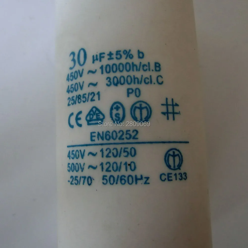 30 мкФ 450V AC50/60Hz 10/70/21 два провода цилиндрический конденсатор.|wire wire|capacitor 30uf 450vcapacitor