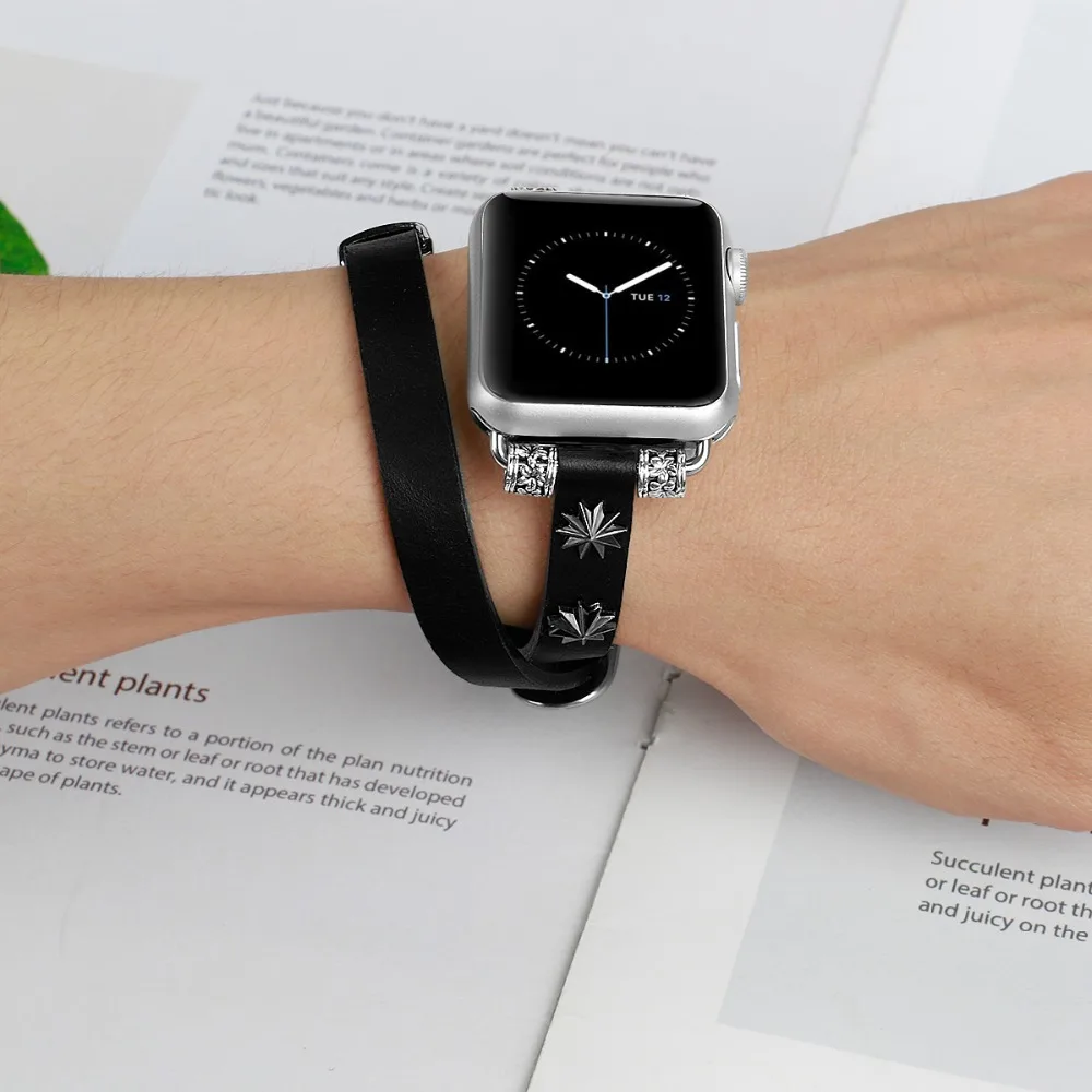Ремешок из натуральной кожи с заклепками для часов herm Apple Watch Series 1 2 3 iwatch 38 42