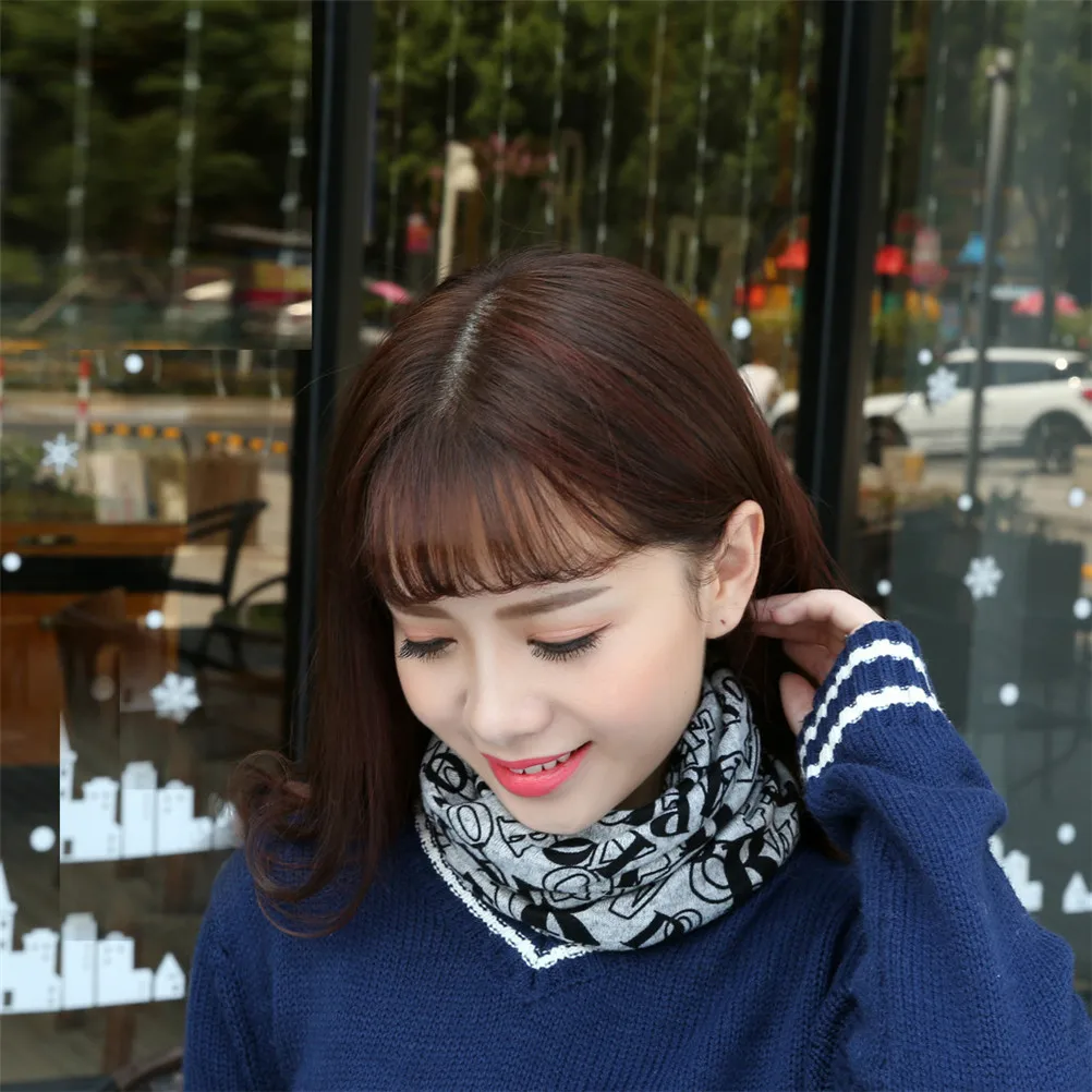 Женский Осенний шарф 1 шт. теплая вязаная хлопчатобумажная шапка с буквенным