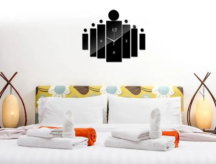 Зеркальные настенные акриловые часы 3d современный дизайн украшение для дома