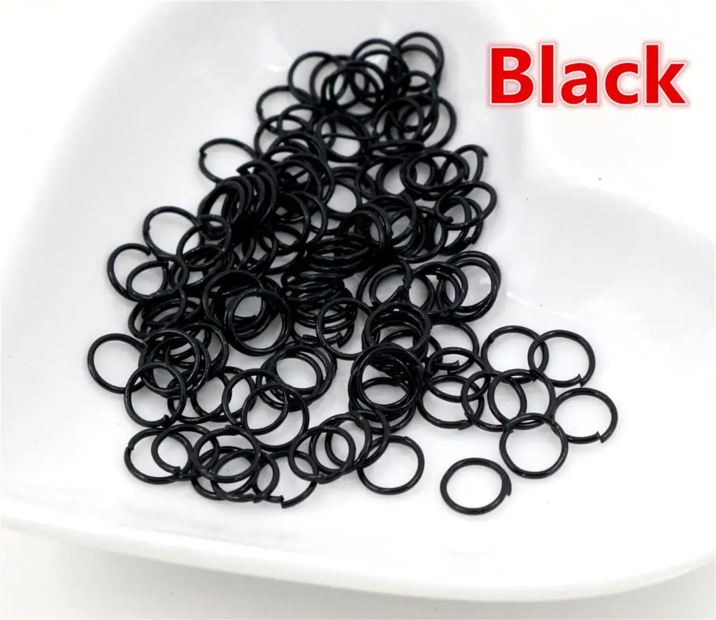 Black 200 шт./лот 3/4/5/6/7/8/10 мм металлический DIY ювелирных изделий Открыть Один петли соединительные кольца и Разделение кольцо для изготовления ювелирных изделий - Цвет: Black