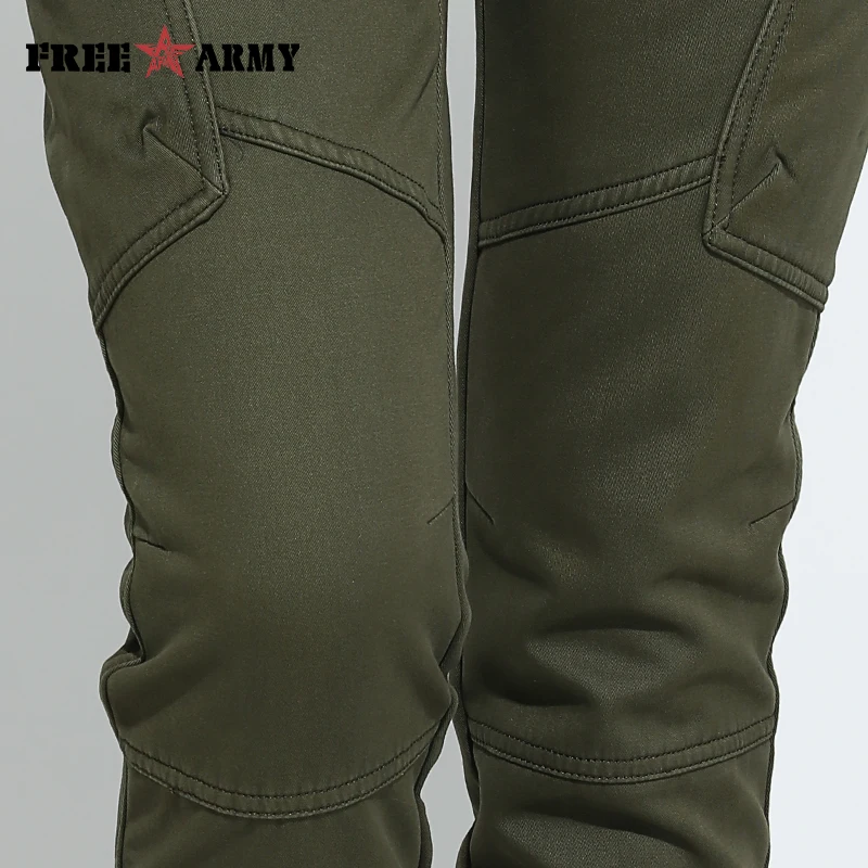 Зимние утолщенные флисовые хлопковые брюки женские модные бархатные военные