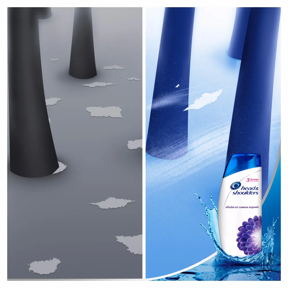 Шампунь против перхоти Head &amp Shoulders 3 действия объем от корней 600 мл | Красота и