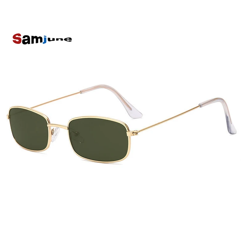 Samjune Trend маленькие прямоугольные солнцезащитные очки роскошные брендовые