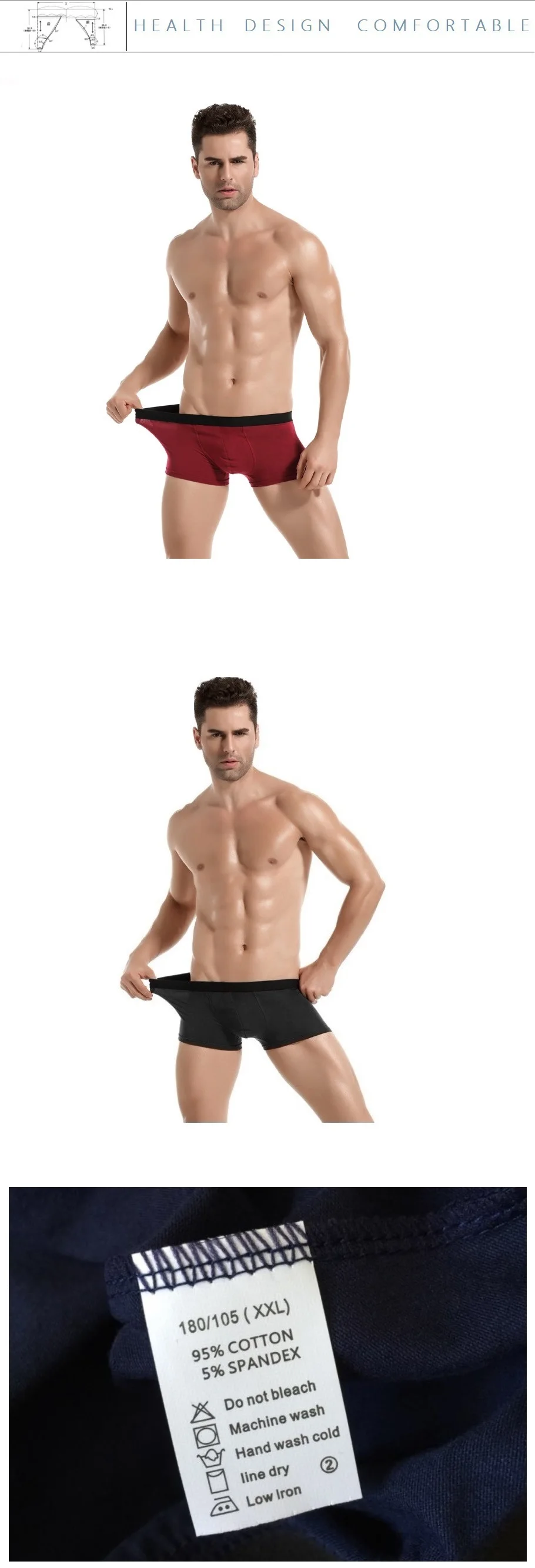 6pcs/lot Brand Boxers Shorts Male Panties Cotton Solid Underpants Men's Underwear Breathable Soft Comfortable 6M24