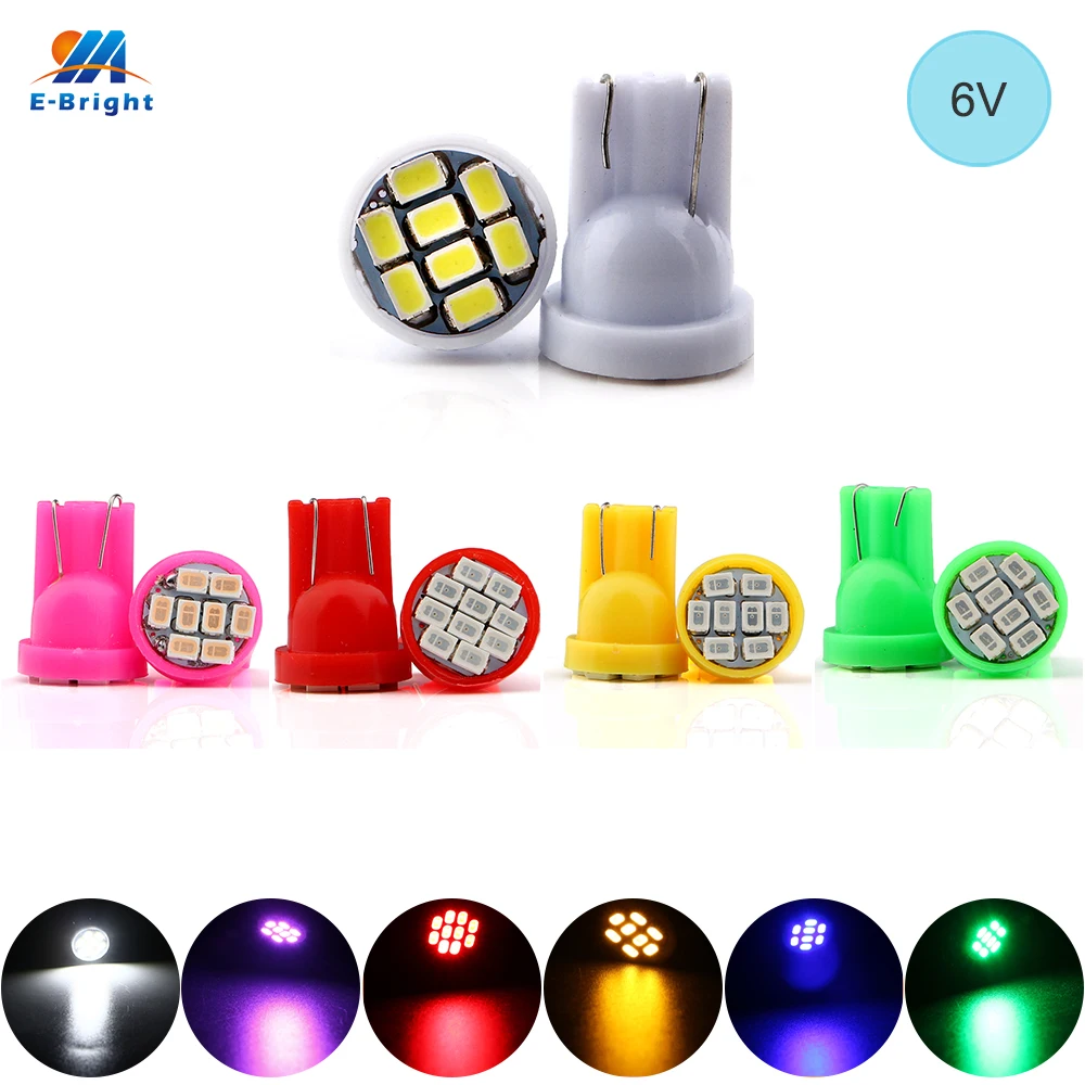 YM E ярко 10 шт. T10 W5W 1206 8 SMD 6V 6 3 V AC DC Светодиодный светильник бесполярности 194 168