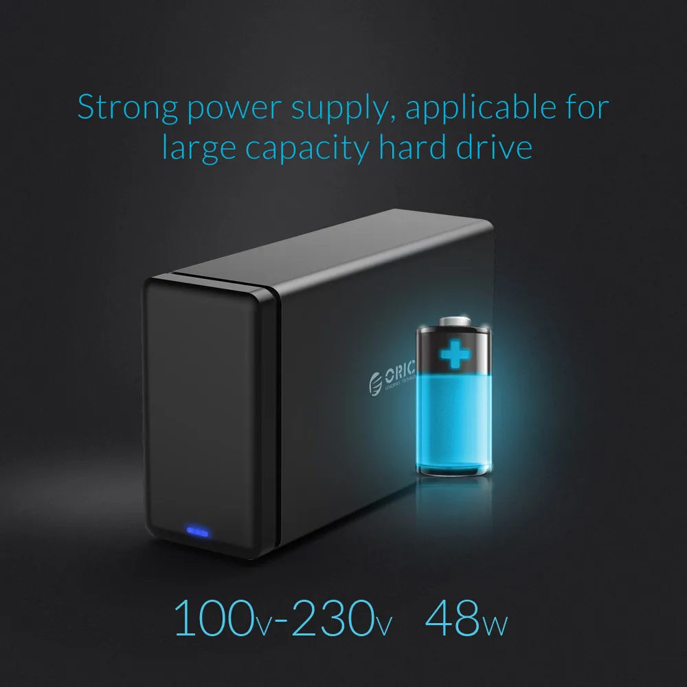 Док станция ORICO NS200RU3 2 Bay USB3.0 с поддержкой Raid 20 ТБ для хранения данных 5 Гбит/с UASP