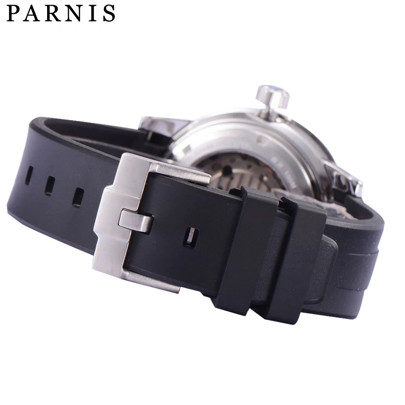 

Parnis 42mm Casual Automatic Men Watch Sapphire Crystal Rubber Luminous Auto-Date Mechanical Watches Clock Men