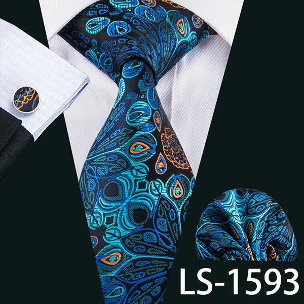 LS-1593 Мужской Галстук Пейсли, шелк, галстук Gravata, галстук, Barry.Wang, Модный комплект галстуков для мужчин, официальные, для свадьбы, вечеринки, деловые, США-1608 - Цвет: LS-1593