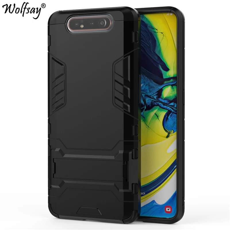 

Wolfsay Cover For Samsung Galaxy A80 Case Slim PC + Soft Rubber Armor Phone Case For Samsung Galaxy A80/A90 A805F Cover Fundas